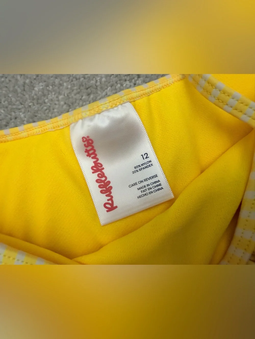 Ruffle Butts Yellow Stripe, Mermaid & Lavender Girls Swim Set, size 12